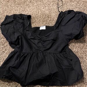 Old Navy Black Puff Sleeve Blouse